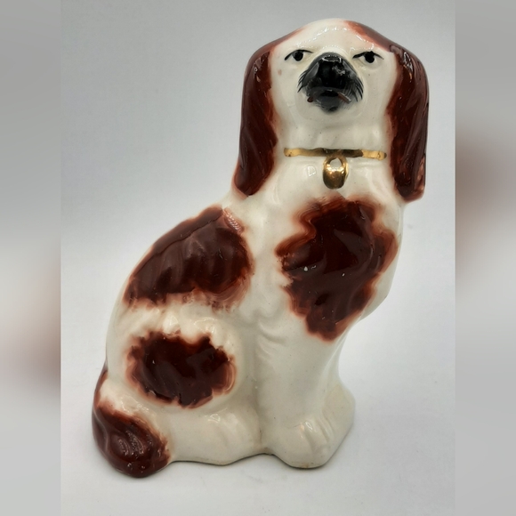 Vintage Russet English Staffordshire Spaniel Dog Pair Hand Painted 5 3/4" Tall - Picture 5 of 9